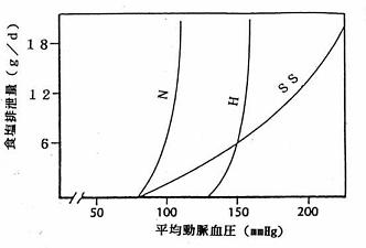 腎臓における血圧と食塩排泄量応答の関係